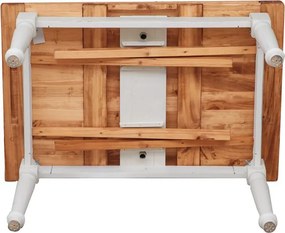 Masa extensibila, L120(210) 80 H80 cm, alb antic natur, lemn masiv