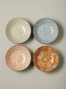 Set 4 farfurii adânci din ceramică, model asortat, Rhapsody, Ø19 cm