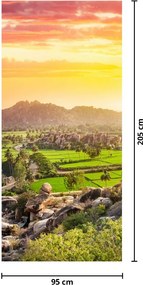 Fototapet pentru ușă - Valea Hampi din India (95x205cm)