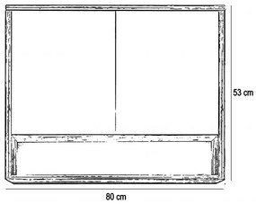 Mobilier complet de baie Porto 80 în culoarea ulmului Rauna