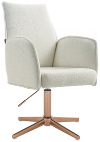 HR280CROSS Scaun Crem Boucle cu Bază Aurie