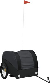 vidaXL Remorcă pentru biciclete, negru, 45 kg, fier