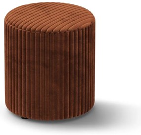 Taburet cărămiziu cu tapițerie din catifea reiată Dia – Micadoni