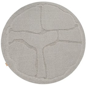 Covor gri rotund din lână ø 160 cm Morphic Organica – Agnella