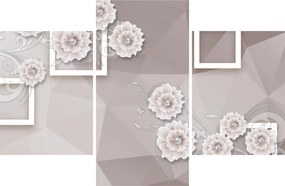 Tablou - Imagine flori bej (90x60 cm)