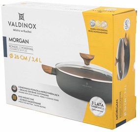Valdinox Oală adâncă cu capac Morgan 26 cm, 3,4 l
