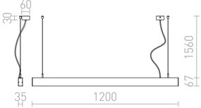 Lustră LED pe cablu PESANTE LED/40W/230V RED-Design Rendl-R12718