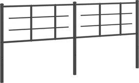 vidaXL Tăblie de pat de schimb metalică, negru, 193 cm