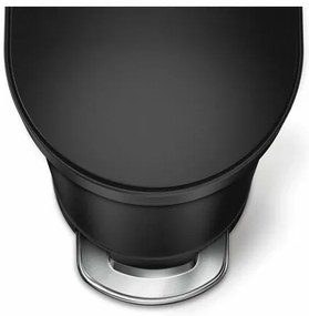 Simplehuman Coș de gunoi oval cu pedală și cadrudin oțel inoxidabil Slim 45 l, negru