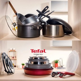 Set de vase pentru gătit 9 buc. din aluminiu INGENIO Cook Eat L881S904 – Tefal