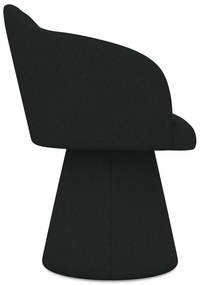 Scaun de sufragerie negru tapițat Kanoa – Makamii