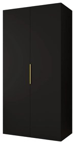 Dulap de haine 100 cm Mirabella 1 (Negru + Auriu). 1126343