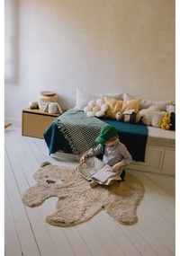 Covor pentru copii bej lavabil/țesut manual din bumbac 120x122 cm Bear – Lorena Canals