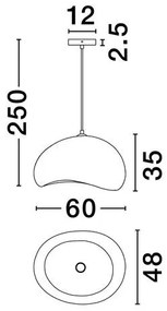 Lustra suspendata design modern, LEFKO-AERE, L 60cm