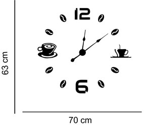 Sticker decorativ ceas Coffee