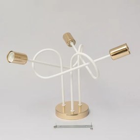 Lustră aplicată OXFORD 3xE27/15W/230V aurie/albă