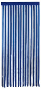 Perdea pentru o ușă de cameră, 90 x 200 cm, alb și albastru