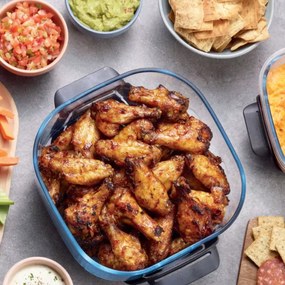 Friteuza cu aer cald portabila 4in1 Ninja CRISPi FN101EUGY, 1700W, 3.8l, 6 portii, 2 recipiente din sticla, 4 programe, Fara PFAS si BPA, Albastru inchis