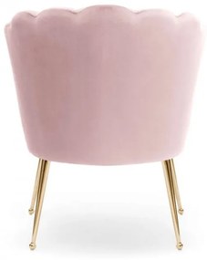 Scaun Bolonia velvet roz/gold - H90