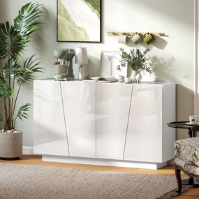 Dulap multifunctional HOMCOM cu 5 niveluri din PA alb cu polita reglabila pe 3 niveluri si baza inaltata, 150x40x88 cm | Aosom Romania