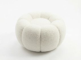 Fotoliu design BLOOM cu taburet, crem