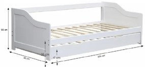 OFERTA Pat de copii alb cu pat suplimentar INTRO 90 x 200 cm II. calitate