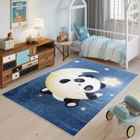 Covor pentru copii cu motiv panda pe lună Lăţime: 160 cm | Lungime: 220 cm