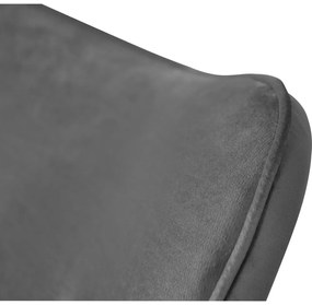 Fotoliu cu taburet gri cu tapițerie din catifea Niko – Ropez