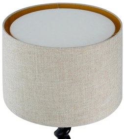 Lampa de masa LUX, Lemn, Tesatura, Negru, Massimo, 119672 HZ