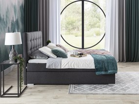 Pat matrimonial Boxspring 160 cm Irma 01 (gri închis). 1044539