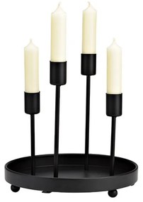 Sfesnic metalic Advent METAL WREATH Ø20 cm negru