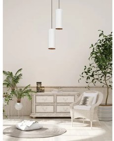 Lustr AVALO 2xE27/60W/230V, pr. 20 cm, alb/cupru