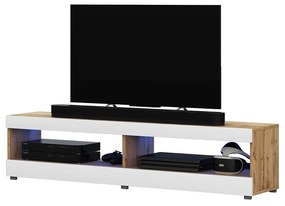 Dulap TV Violett 100 (cu iluminat) (stejar lancaster + alb). 1098639