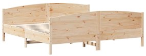 3216164 vidaXL Cadru de pat cu tăblie, 180x200 cm, lemn masiv de pin
