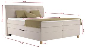 Pat boxspring BEA 180 x 200 cm cu saltea, bej