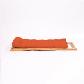 Scaun gradina Relax haaus V2, Portocaliu/Natural, L 66 x l 48 x H 110 cm