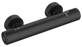 Baterie dus cu termostat Laveo PRETTO, negru satinat