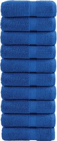 vidaXL Prosoape de baie premium, SOLUND, 10 buc., albastru, 30x30 cm, 600 g/m²
