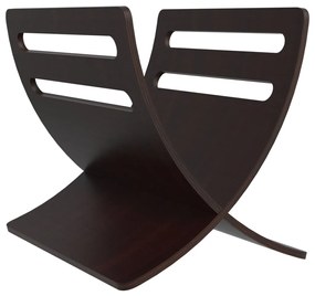 241218 vidaXL Suport din lemn pentru reviste, vertical, maro