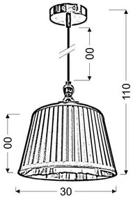 Lustră pe cablu AMORE 1xE27/60W/230V negru
