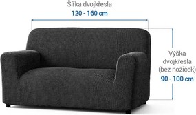 Gaico Huse bielastice COSTINA antracit fotoliu dublu (l. 120 - 160 cm)