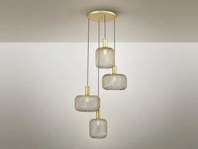 Lustra suspendata design decorativ modern Osiris 4 auriu