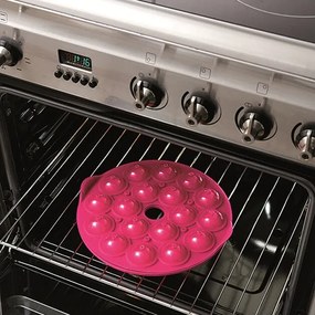 Forma de copt Lekue 1010174, Ø25x4,3 cm, -60°C/+220°C, Silicon platinat, Roz
