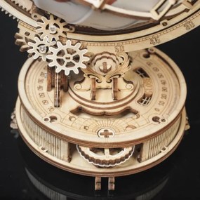 Puzzle mecanic 3D din lemn, glob strălucitor RoboTime