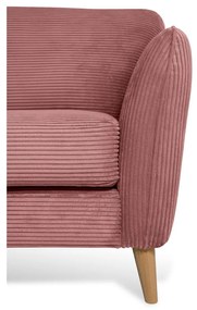 Colțar roz cu tapițerie din catifea reiată (cu colț pe partea stângă ) Paris – Scandic