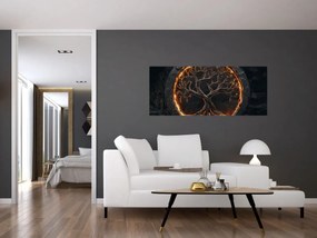 Tablou – Arborele vieții în lavă I. (120x50 cm)