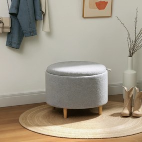 HOMCOM Scaun depozitare, Teddyfleece, capac ascuns, reversibil, 56 cm x 56 cm x 42 cm, Gri | Aosom Romania