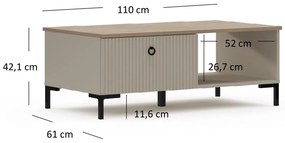 Măsuță de cafea Demandaron (taupe + stejar silverjack). 1116811