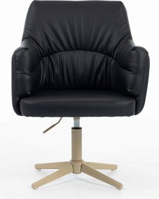 HR840CROSS Scaun Negru Piele Ecologica cu Bază Crem