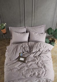 Set lenjerie pat ROAD POTLU, maro, bumbac/poliester, 200x220 cm, cu ce